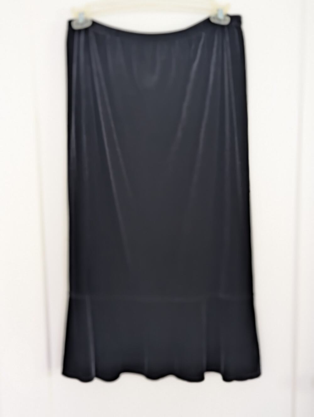 Chicos Black Velvet Maxi Skirt Size 2 (US L/12) Flounce Mermaid Hem Holiday